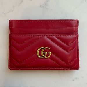 Gucci GG marmont card holder case wallet red
